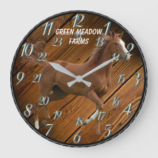 PFERDE MIT 24-STUNDEN-WÄHLUNG GROßE WANDUHR