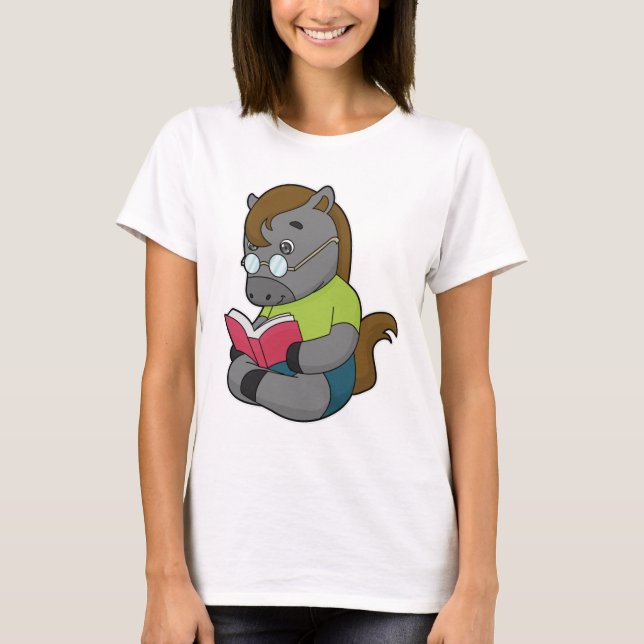 Pferde-Nerd-Brille T-Shirt (Vorderseite)