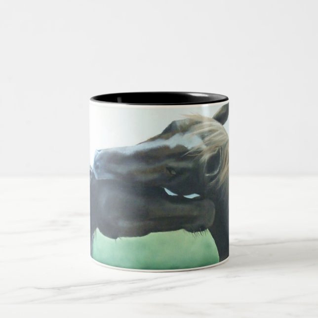 Pferde, Pferdekaffee-Tasse, PferdeTasse Zweifarbige Tasse (Mittel)