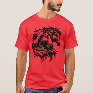 Pferde Portraitwo Pferde Elegante Schöne Landschaf T-Shirt