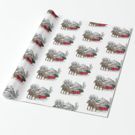 Pferde Pullover Wagen Weihnachtswrapper Geschenkpapier