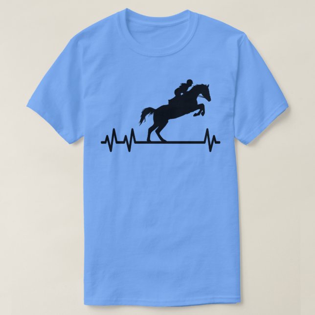 Pferde Pulsreiter Herzschlag Reittiere T-Shirt (Design vorne)