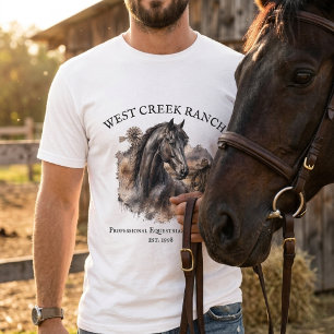 Pferde Ranch Western Equine Personalisiertes T-Shi T-Shirt