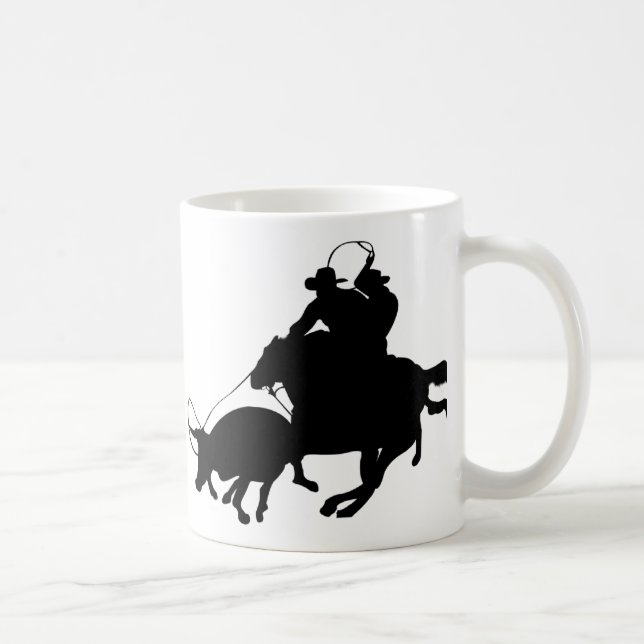 Pferde - Rodeo - Team Roping Kaffeetasse (Rechts)