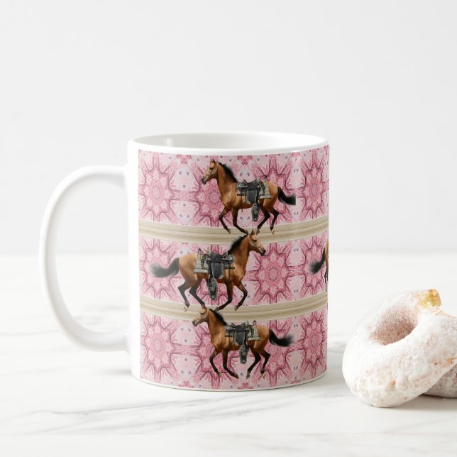 Pferde Rosa Tasse (Mit Donut)