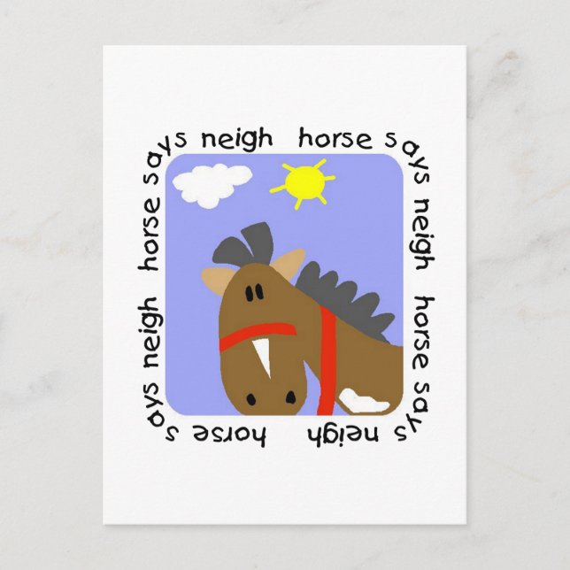 Pferde sagt Neigh Tshirts und Geschenke Postkarte (Vorderseite)