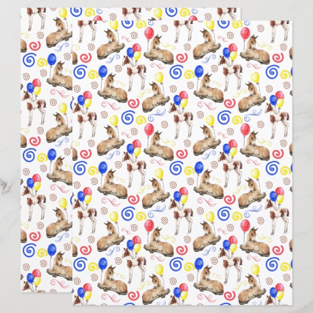 Pferde-Schabrackenpapier in Weiß (Vorne/Hinten)