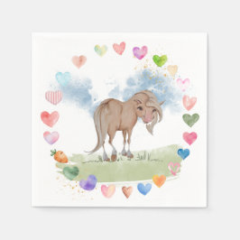 Pferde Serviette für Kindergeburtstag