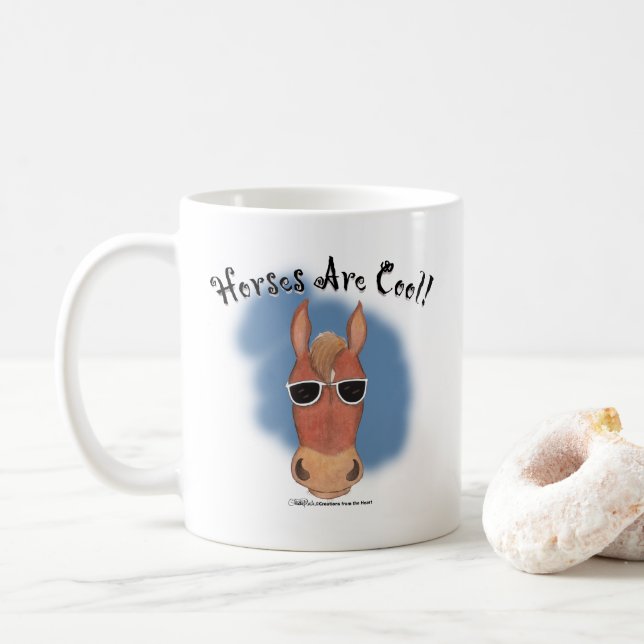 Pferde sind Cool! Kaffeetasse (Mit Donut)