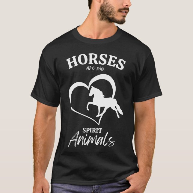 Pferde sind meine Geisttiere Pferdeliebhaber Gesch T-Shirt (Vorderseite)