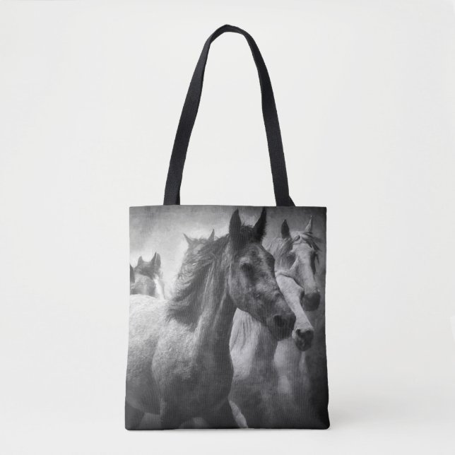 Pferde-Stampede-Tote-Beutel Tasche (Vorderseite)