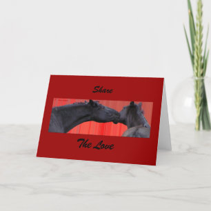 Pferde teilen sich die Liebe Card Karte