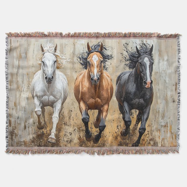 Pferde Trio Galopp Gemälde Decke (Vorderseite)
