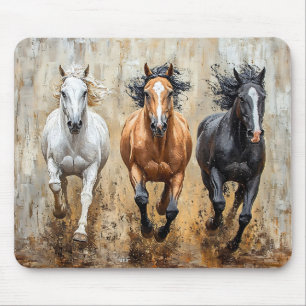 Pferde Trio Galopp Gemälde Mousepad