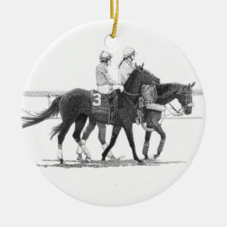 Pferde-u. Jockey-Verzierung Keramikornament