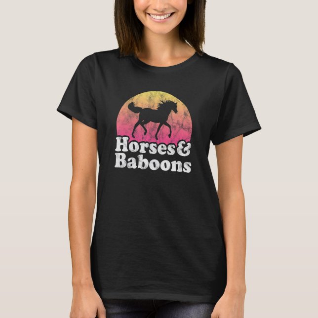Pferde und Baboon Frauen oder Mädchen Pferde Baboo T-Shirt (Vorderseite)