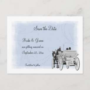 Pferde und Beförderung Save the Date Postkarte