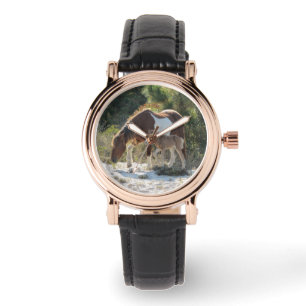 Pferde-und Fohlen-Fotografie Armbanduhr