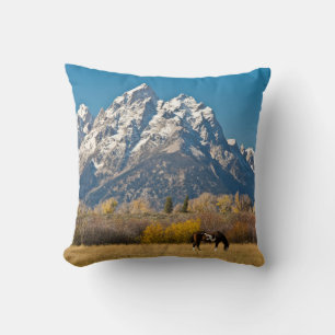 Pferde und Grand Tetons, Elchkopfranke Kissen