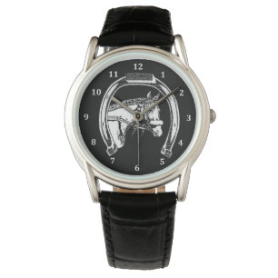Pferde und Hufeisen Kunst, Dichtung und Musik Armbanduhr