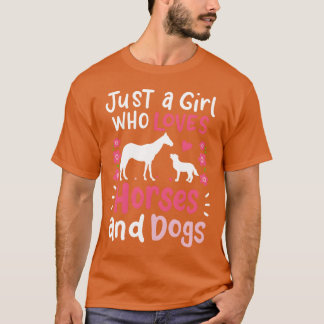 Pferde und Hunde Hunde Vintag lustig T-Shirt