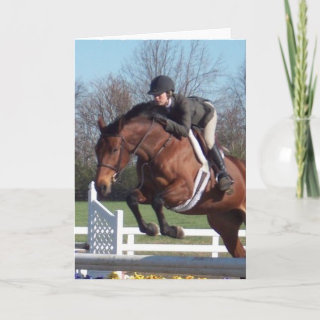 Pferde und Jumping Grußkarte anzeigen Karte (Vorderseite)