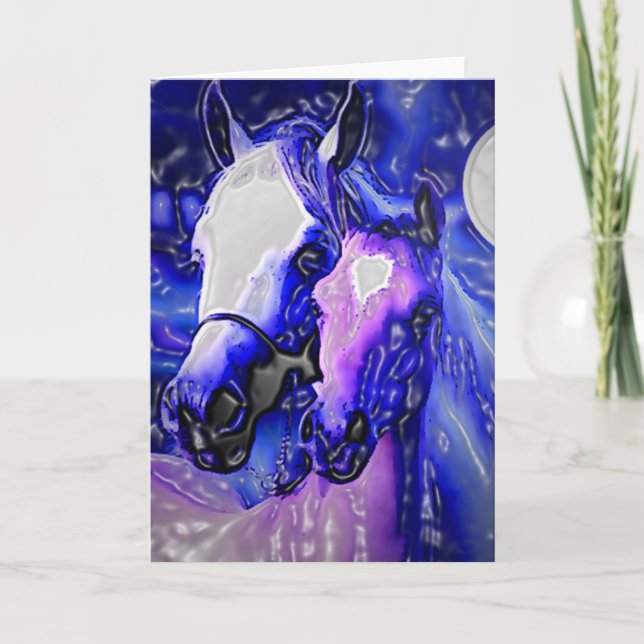 Pferde und Nacht Karte (Vorderseite)