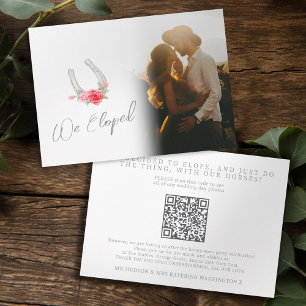 Pferde und Rosen Ankündigungs-Hochzeitsfotos QR Dankeskarte