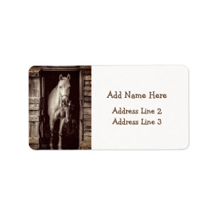 Pferde und Rustikal Brown Barn Address Labels Adressaufkleber