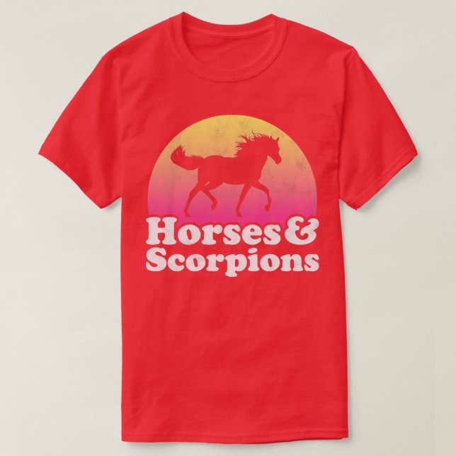 Pferde und Skorpione Geschenk für Pferdefreunde T-Shirt (Design vorne)