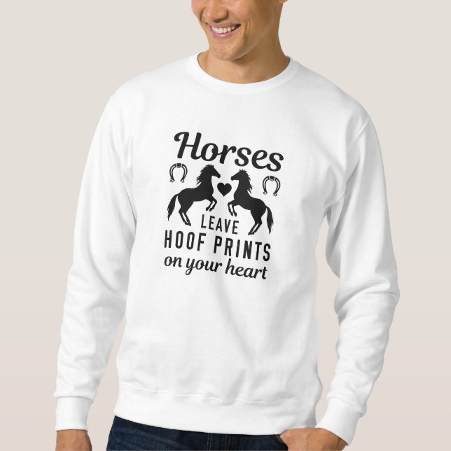 Pferde Verließ Hofdrucke am Herzen Sweatshirt (Vorderseite)