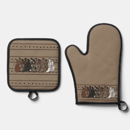 Pferde von figdewdrop Ofenhandschuh & Topf Topflappen-Set