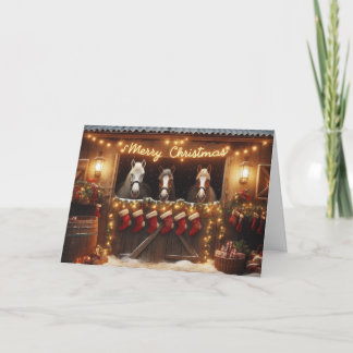 Pferde Weihnachten Grußkarten.
