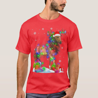 Pferde Weihnachtsbaum Light Pajama Animal Xmas332 T-Shirt