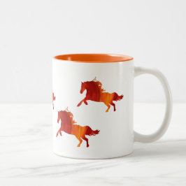 Pferde Zwei-Tonen-Tasse Zweifarbige Tasse