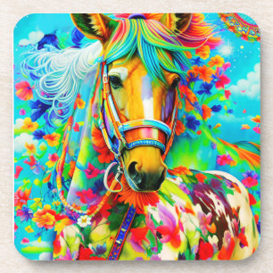 Pferdeadorne mit Blume Getränkeuntersetzer