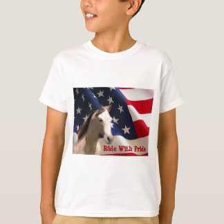 Pferdeamerikanische Flagge scherzt T - Shirt
