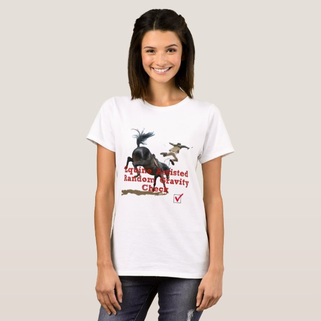 Pferdeartiger unterstützter Schwerkraft-Karo T-Shirt (Vorne ganz)