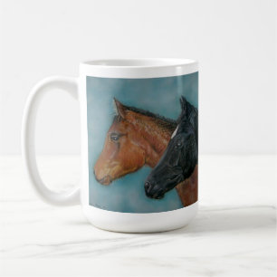pferdeartiges Porträt des schwarzen Kaffeetasse