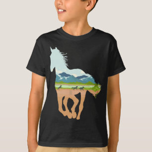 Pferdeausdruck mit Landschaftspferd Lover - Tierhe T-Shirt