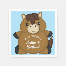 PferdeBaby Dusche Blue Boy Serviette