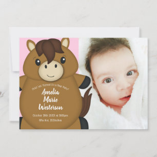 PferdeBaby-Dusche Rosa Einladung