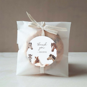 PferdeBaby-Dusche Vielen Dank Leckerei Labels Runder Aufkleber