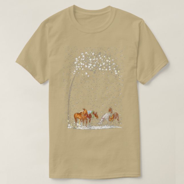Pferdebaum Winterwaldschnee T-Shirt (Design vorne)