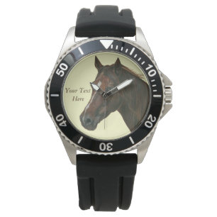 Pferdebild des kastanienbraunen Pferdes Armbanduhr