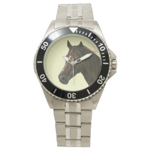 Pferdebild von Kastanienmare-Braunpferd Armbanduhr