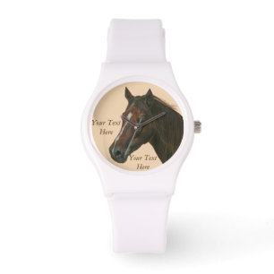 Pferdebild von Kastanienmare-Braunpferd Armbanduhr