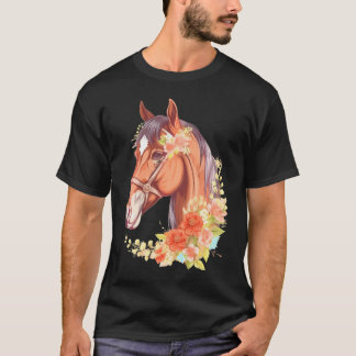 Pferdeblütenreiten Pferd Blume Pferd F T-Shirt