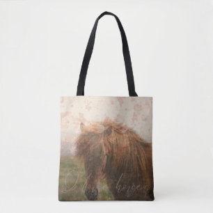 Pferdebraun Colt Schöner Rustikaler Hengst Vintag Tasche