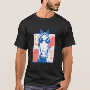 Pferdebrille Abstrakte Surreale Cymbole Design T-Shirt